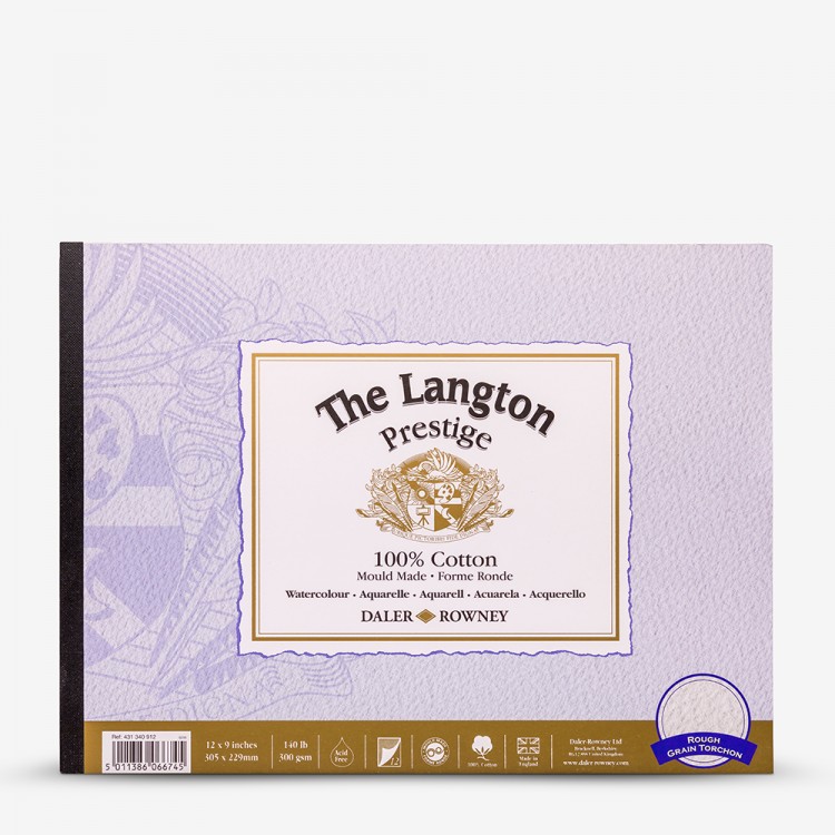 Daler Rowney : Langton : Prestige : Watercolour Paper : Glued : 9x12in : Rough