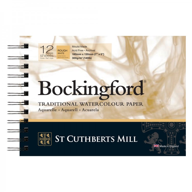 Bockingford Pad: SPIRAL-: 5x7in: 140lb (300gsm) Rough: 12 s
