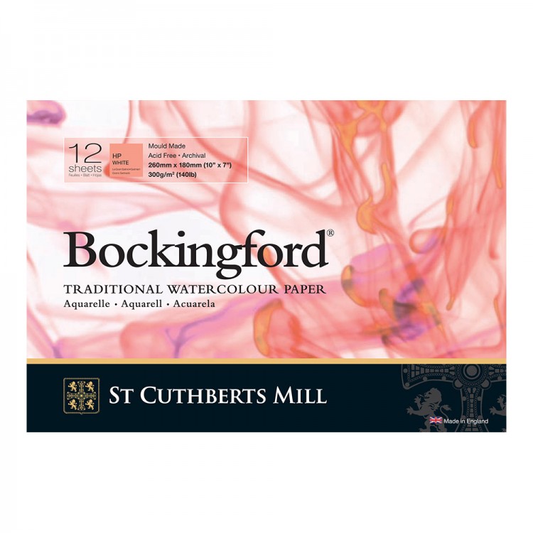 Bockingford Pad: GEKLEBT: 7x10in: 140lb (300gsm) Hot Press: 12 s
