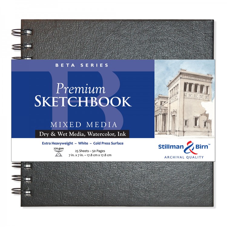 Stillman & Birn: Beta Sketchbook 7 x 7 in Spiralhefte 270gsm - natürliche weiße kalt Press/Rgh