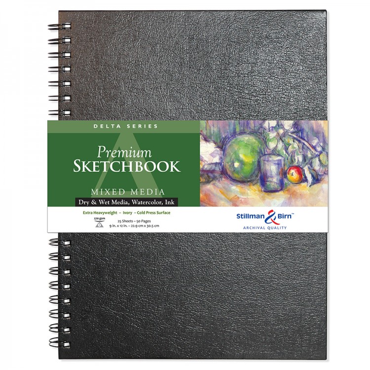 Stillman & Birn: Delta Sketchbook 9 x 12 in Spiralhefte 270gsm - Elfenbein kalt Press/Rgh