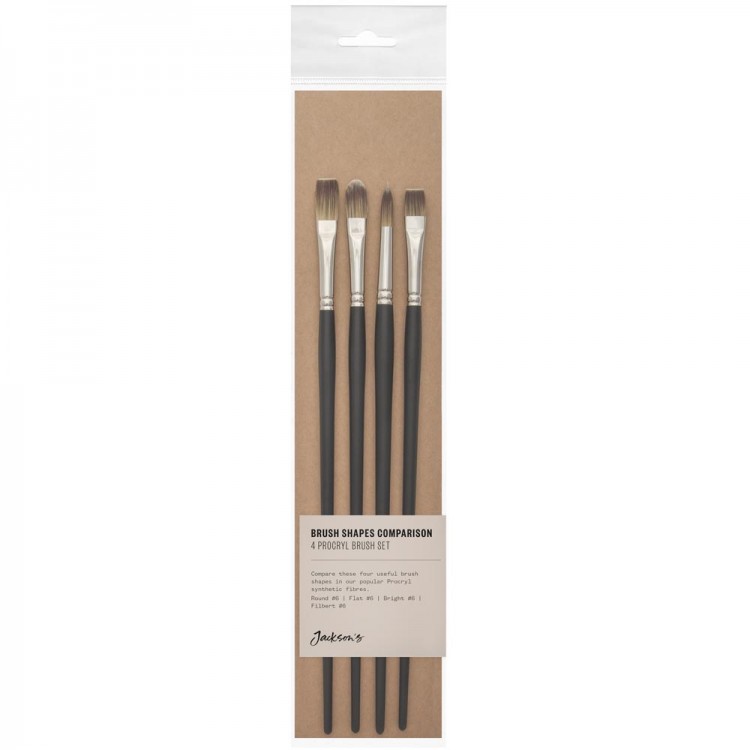 Jackson's : Oil & Acrylic Brush Shape Comparison Set : Set of 4 Procryl Brushes