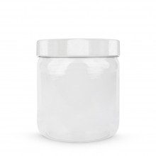 Studio Essentials : Empty Plastic Screw Top Jar : 250ml : White Lid