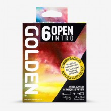 Golden : Open : Slow Drying Acrylic Paint : Intro Set : 6 x 22ml & Thinner