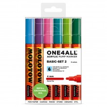 Molotow : One4All : 227HS : Acrylic Marker : Basic Set 2 : 6 Colours