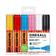 Molotow : One4All : 327HS : Acrylic Marker : Basic Set 1 : 6 Colours