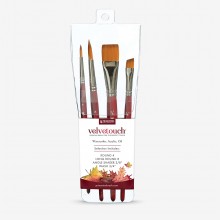 Princeton : Velvetouch : Series 3950 : Short Handle : Professional Set : 4 Brushes