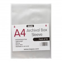 Mapac : Archival Box Sleeve : A4 : Pack of 10 : Clear : No Ring Binder Holes