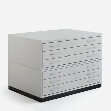 Vistaplan : Wooden Traditional Planchest : 6 Drawer A1 : Grey : UK Only