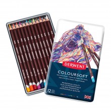 Derwent Coloursoft Bleistifte: Set 12 in einer Metall-Dose