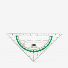 M+R : Green Line : Recycled Plastic Geometric Set Square Protractor : 16cm