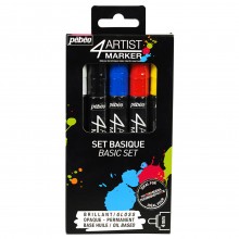 Pebeo : 4Artist Marker : Basic Set : 4mm : Set of 5 : Assorted Colours