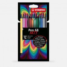 Stabilo : Pen 68 : Felt Tip Pen : Arty Wallet Set of 12