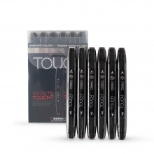 ShinHan : Touch Twin 6 Marker Pen Set : Warm Grey Tones A