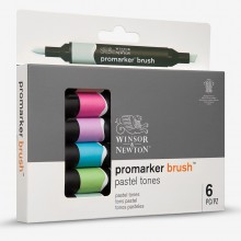Winsor & Newton : Brush (Pro)Marker : Set of 6 : Pastel Tones