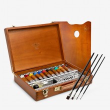 Charvin : Artist Oil Paint : 60ml : Wooden Box : Set of  11 with Accessories