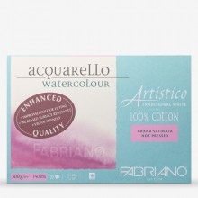 Fabriano : Artistico : Block : 140lb : 300gsm : 7x10in : 18x26cm : 20 Sheets : Traditional : Hot Pressed