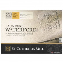 Saunders Waterford: Hohe weiße Waterford-Papier-Block 12x16in Rough
