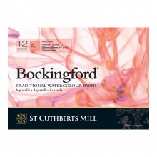 Bockingford Pad: GEKLEBT: 10x14in: 140lb (300gsm) Hot Press: 12 s