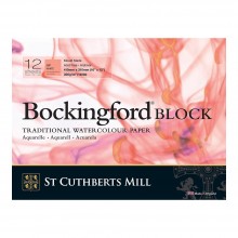 Bockingford : Block : 12x16in (Apx.30x41cm) : 300gsm : 12 Sheets : Hot Pressed