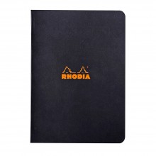 Rhodia : Lined Side Stapled Notebook : Black Cover : 48 Sheets : A5