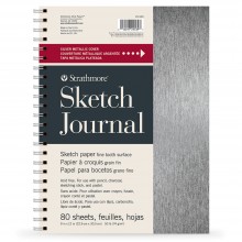 Strathmore : 200 Series : Metallic Sketch Journal : Brushed Silver : 74gsm : 80 Sheets : 9x12in