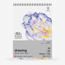 Winsor & Newton : Drawing : Cartridge Spiral Pad : 150gsm : Smooth : 25 Sheets : A3