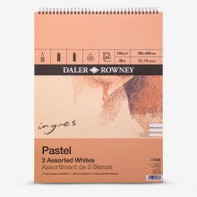 Daler Rowney: Ingres Pastell Papier - 3 Farben des weißen 16x12in 160gsm - 24 s