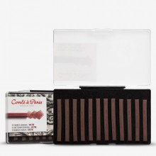 Conte Carre Crayon Set: hart gebackene Quadrat Pastelle: Box 12 Bystraja (braun)