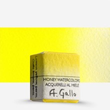 A. Gallo : Handmade Watercolour Paint : Half Pan : Lemon Yellow Permanent