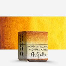 A. Gallo : Handmade Watercolour Paint : Half Pan : Quinacridone Gold