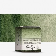 A. Gallo : Handmade Watercolour Paint : Half Pan : Indigo Green