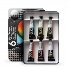 Golden : Qor : Watercolour Paint : Introductory Set of 6 High Chroma Colours : 5ml Tubes