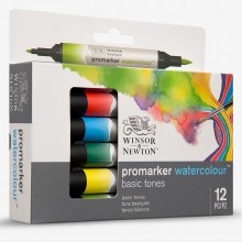 Winsor & Newton : Watercolour Marker : Set of 12 Basic Tones