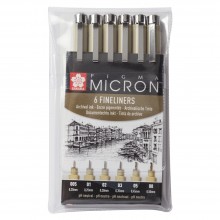 Sakura Pigma Micron Brieftasche Set 6 schwarze Stifte verschiedene Größen