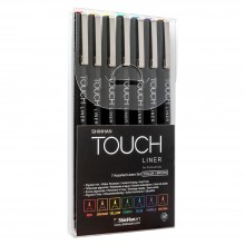 ShinHan : Touch Liner : Brush Nib : Set of 7 : Assorted Colours