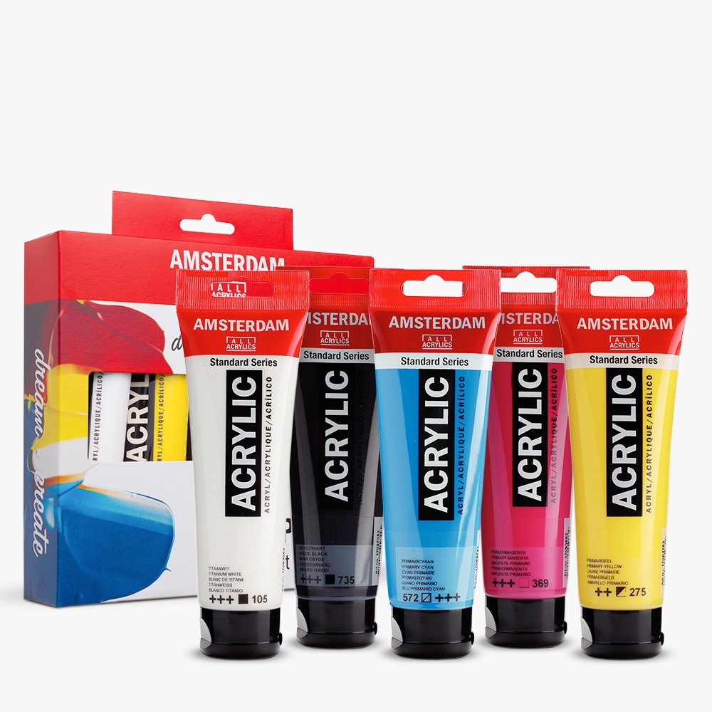 Royal Talens : Amsterdam Standard : Acrylic Paint : 120ml : Primary Set of 5