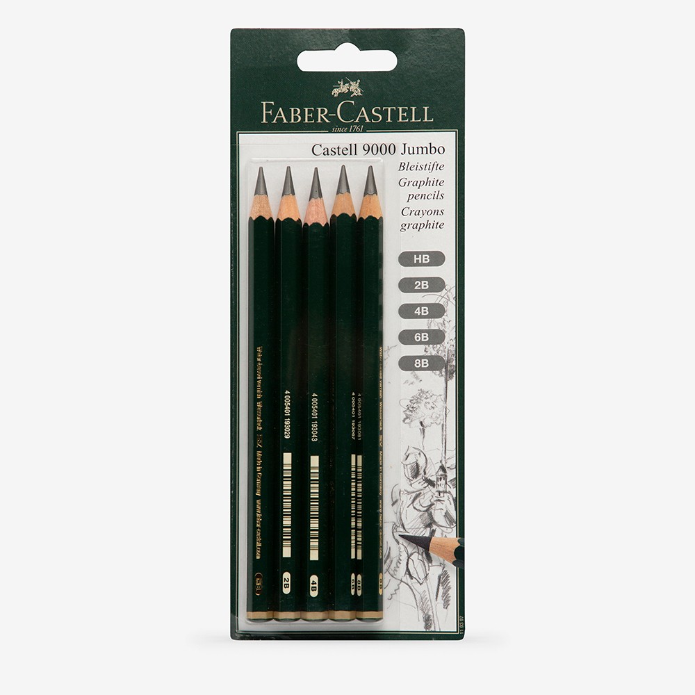 Faber-Castell : Series 9000 : Jumbo Graphite Pencil : Blister Set of 5