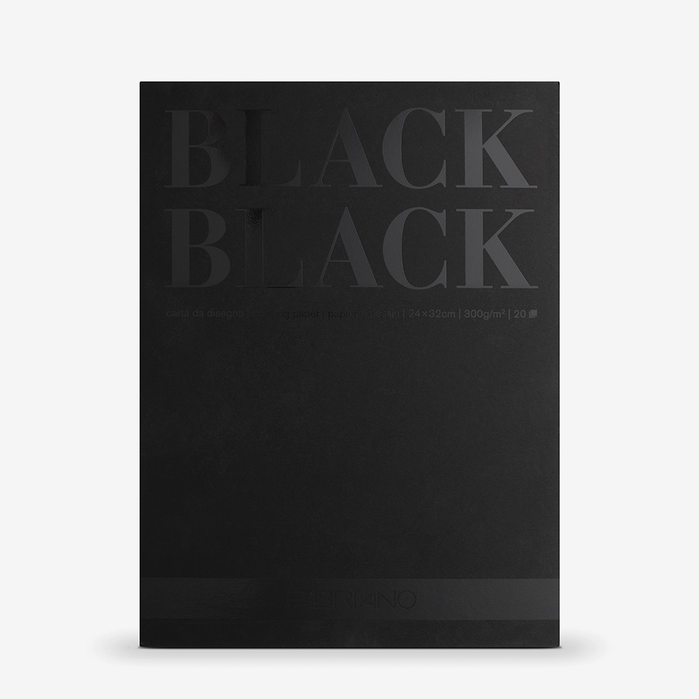 Fabriano : Black Black : Pad : 140lb : 300gsm : 24x32cm : 20 Sheets
