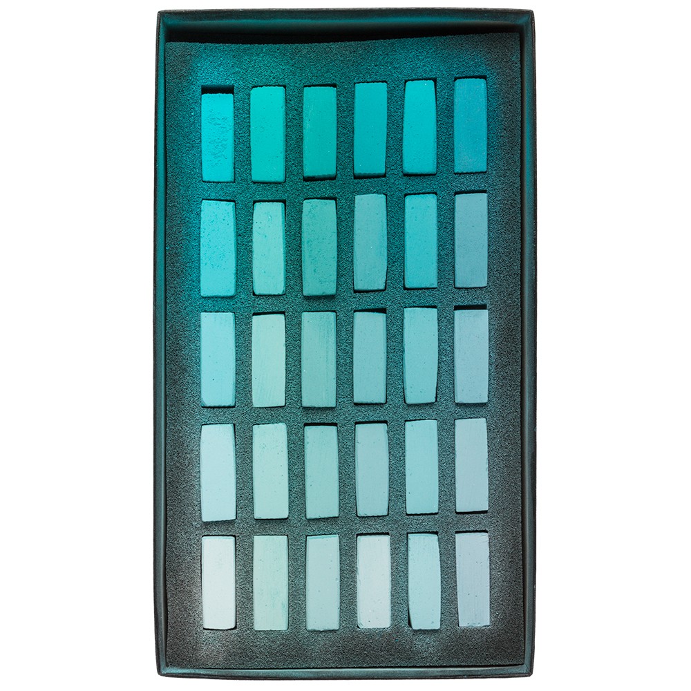 Terry Ludwig :Lot de Pastels Tendres: 30 Turquoise