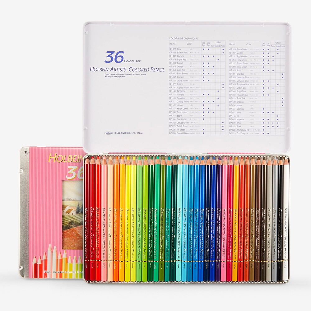 Holbein : Artists' Coloured Pencil : Set of 36