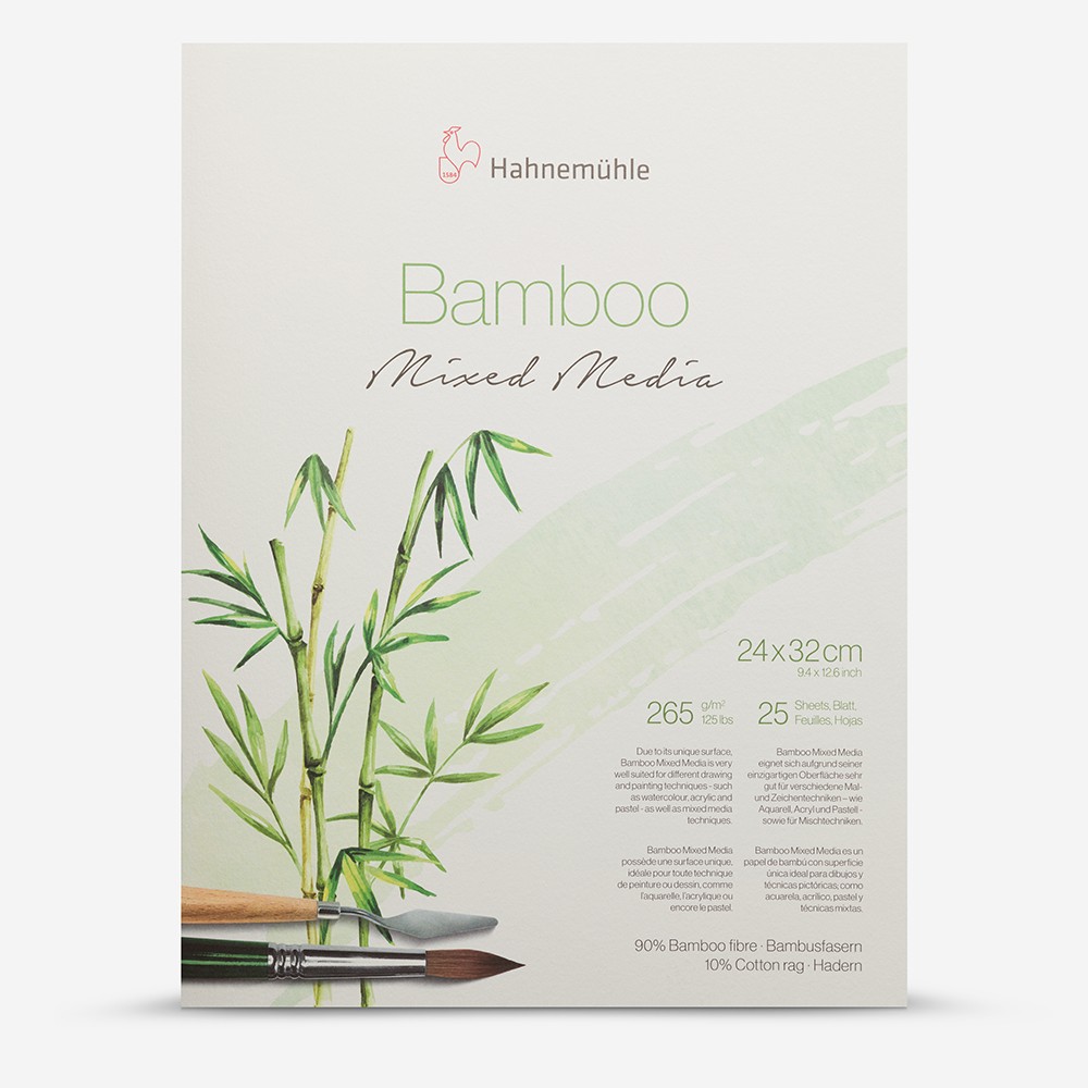 Hahnemuhle : Bamboo : Papier Multi Techniques : Bloc : 24x32cm : 265g : 25 Feuilles