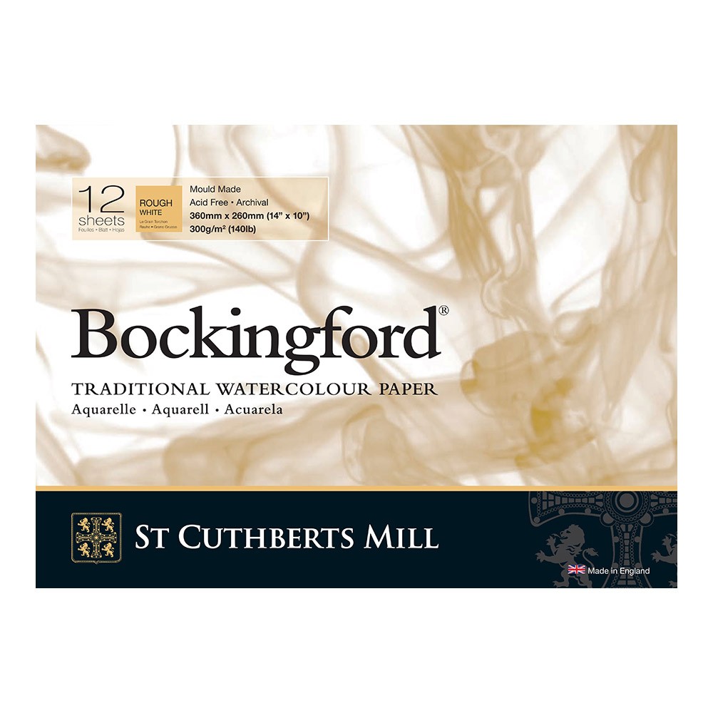 Bockingford : Bloc Encollé : 25x35cm : 300gsm : 12 Feuilles : Grain Torchon