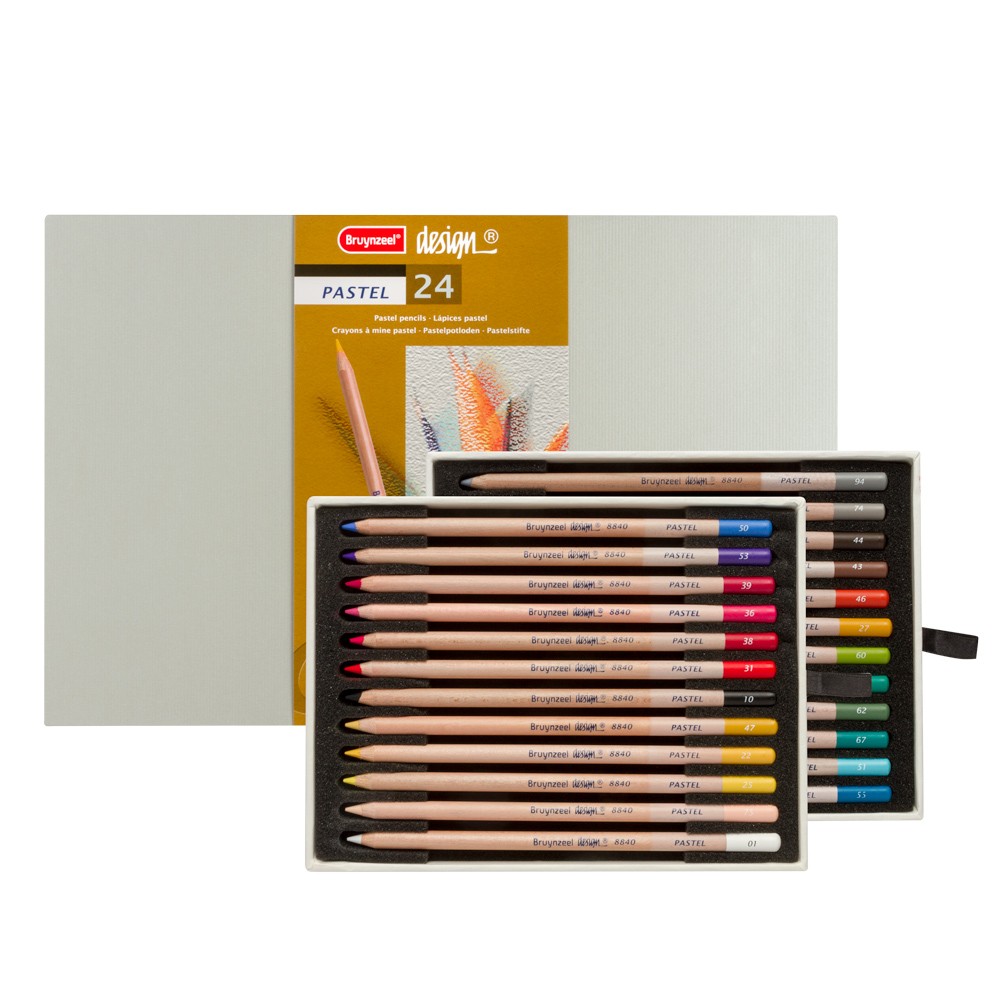 Bruynzeel : Design : Crayon Pastel : Boîte de 24 : Couleurs Assorties