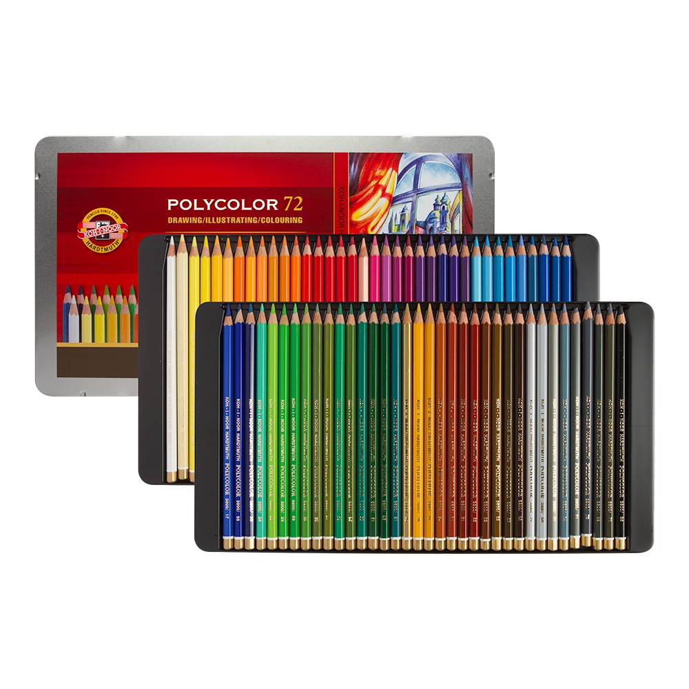 Koh-I-Noor : Polycolor : Crayon de Couleurs Artiste Série 3827 : Lot de 72