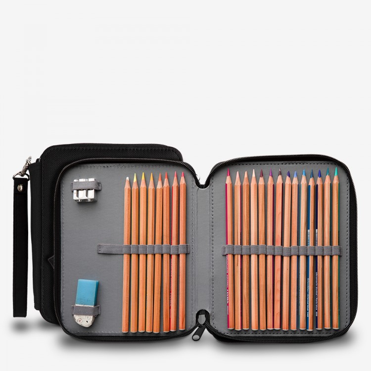 Jackson's : Black Pencil Case : Holds up to 76 Standard Pencils