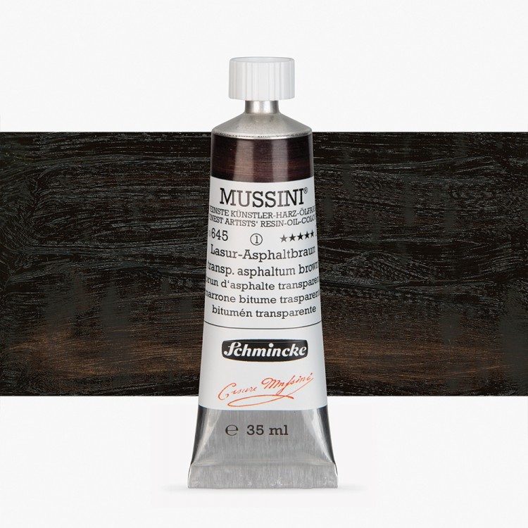 Schmincke : Mussini Oil : Peinture à l'Huile : 35ml : Asphaltum Black Translucent