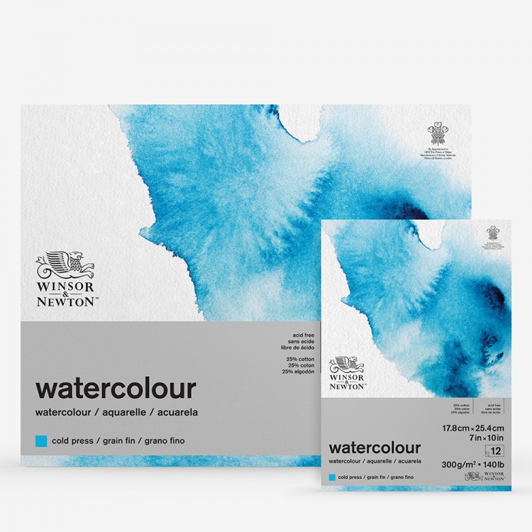 Winsor & Newton : Classic : Watercolour Paper : Gummed Pads : 300gsm : 12 Sheets : Cold Pressed