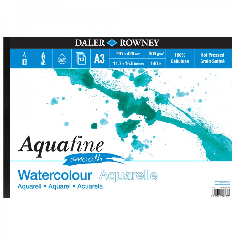 Daler Rowney : Aquafine : Bloc Papier Aquarelle : Paysage : 300G : A3 : Surface Lisse