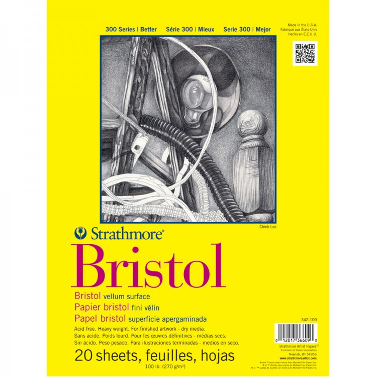 Strathmore :300 : Série : Papier Bristol : Bloc: 20x30cm : 20 Feuilles : Fini Vélin